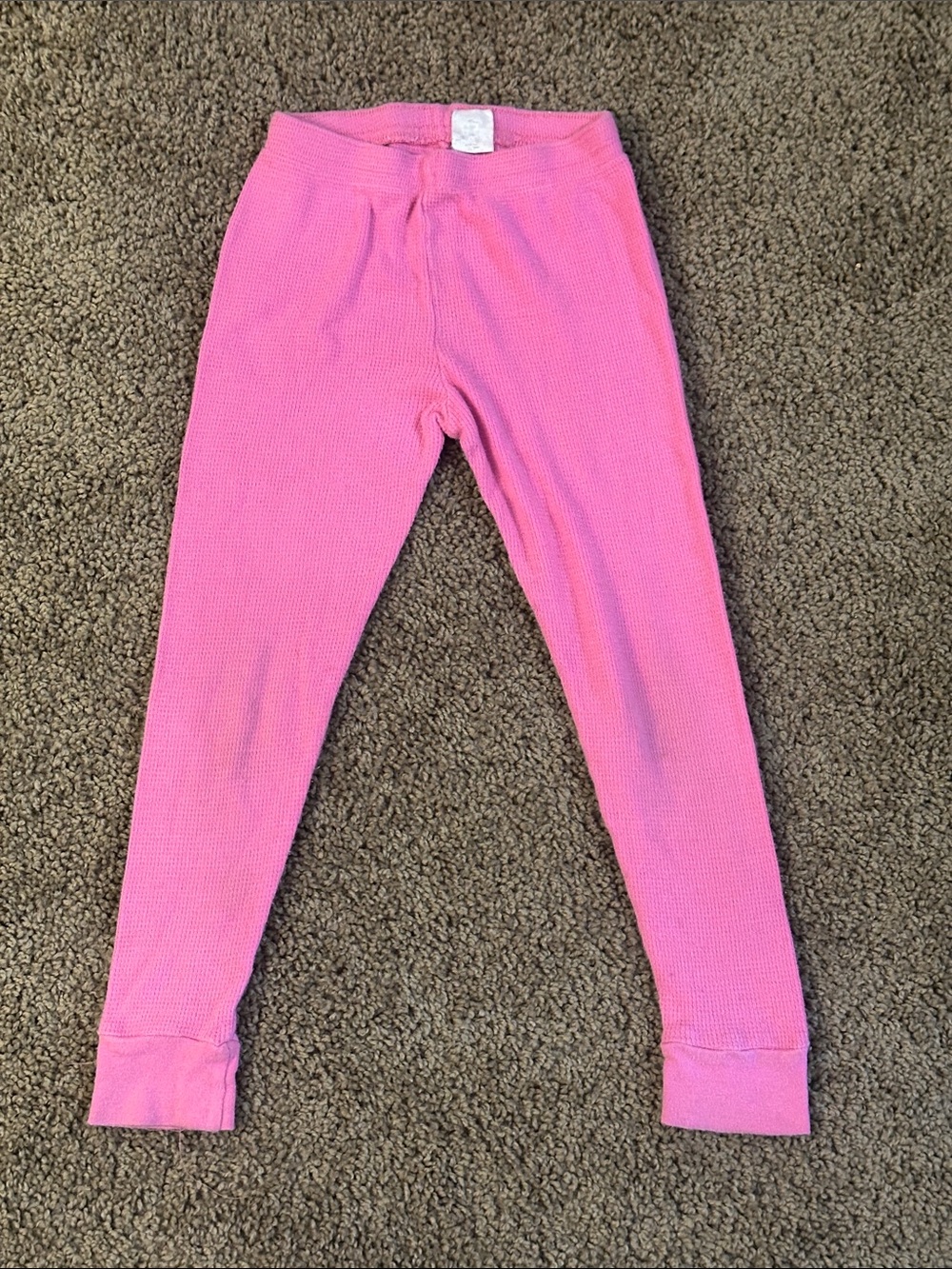 Avia Pink Girls' Thermal Leggings with Ribbed Ankles